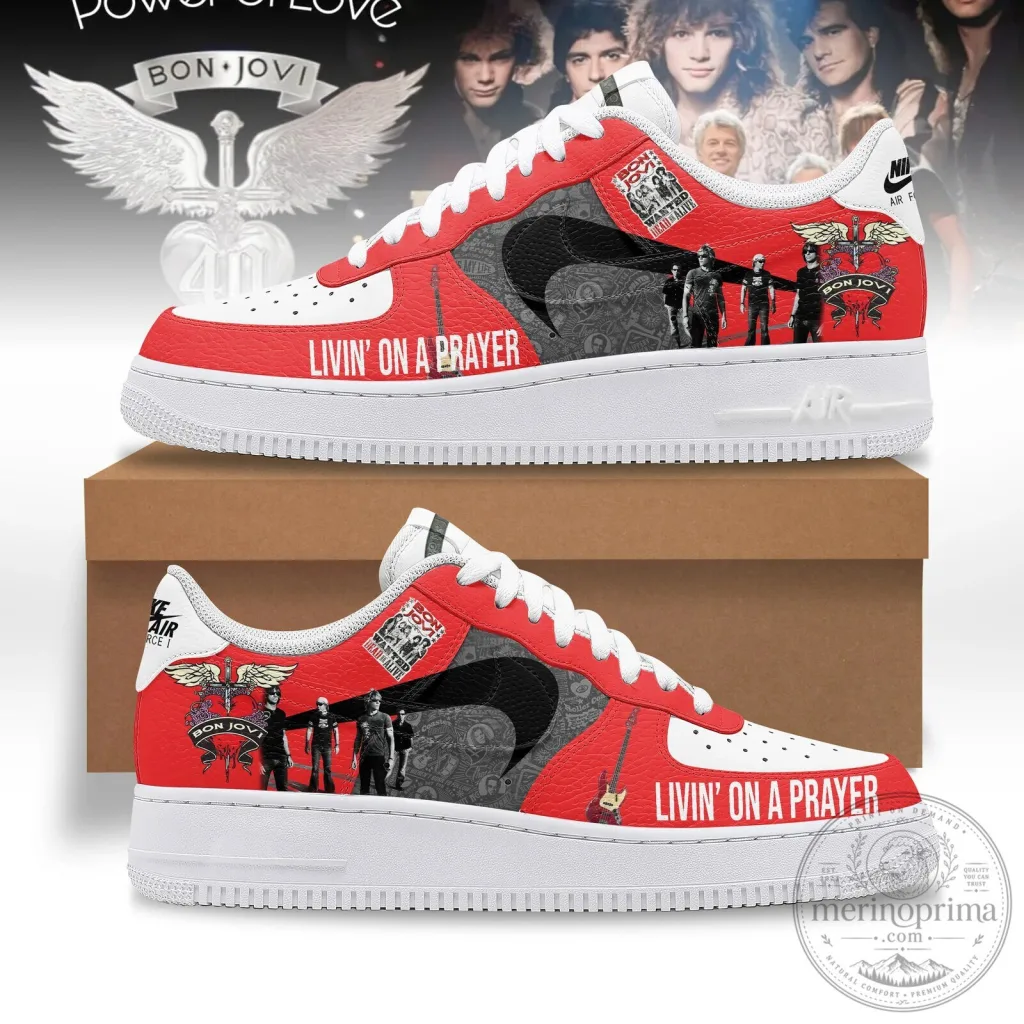 Bon Jovi Livin' On A Prayer Wanted Dead Or Alive Rock Band Shoes Bon Jovi Livin' On A Prayer Wanted Dead Or Alive Rock Band Shoes