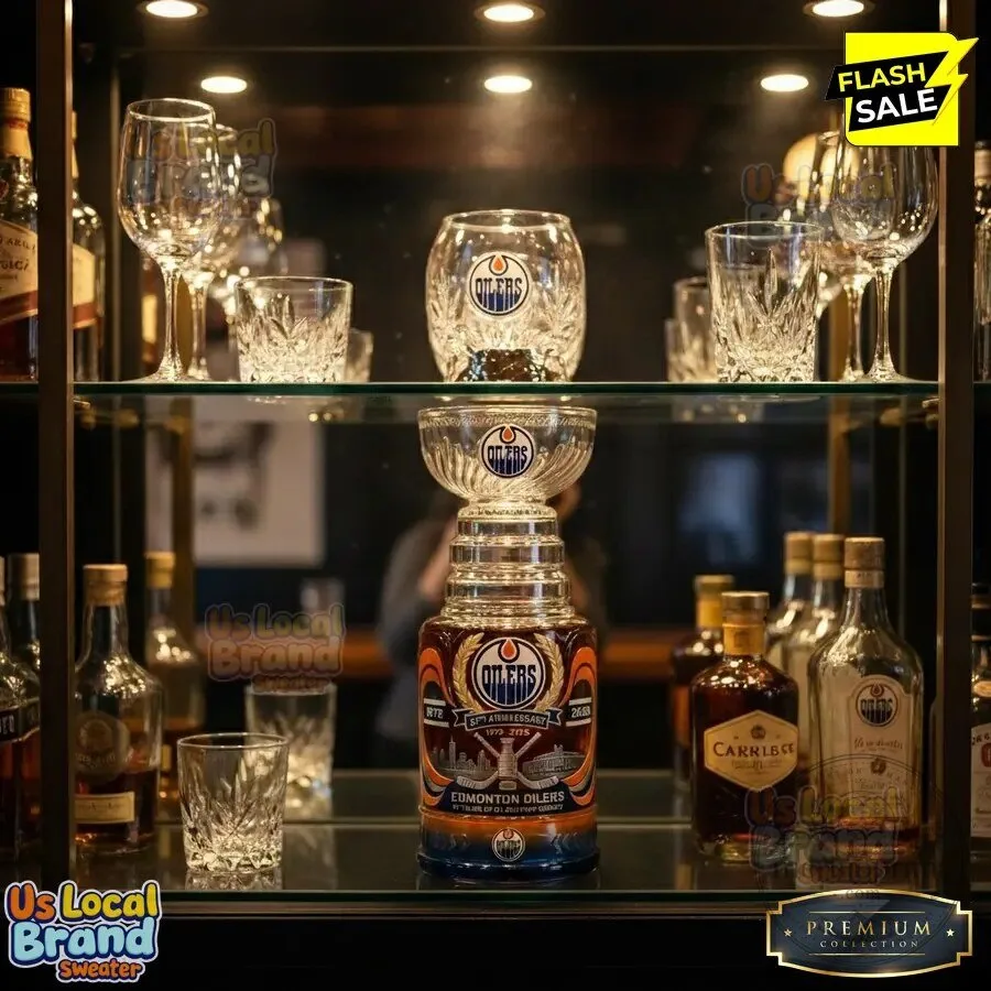 Edmonton Oilers Stanley Cup Replica Drinking Glass