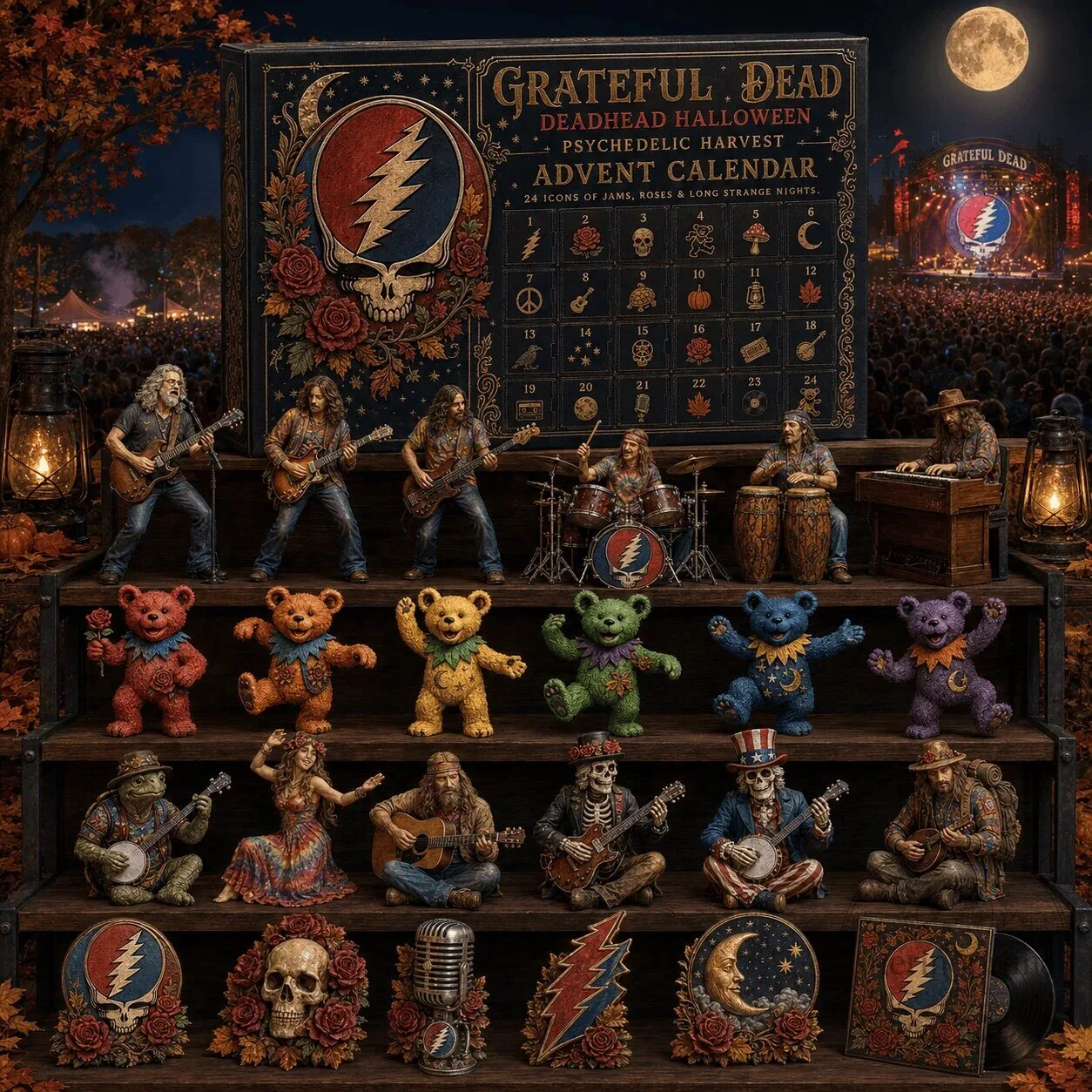 Psychedelic Harvest Advent Calendar for Grateful Dead Deadheads this Halloween