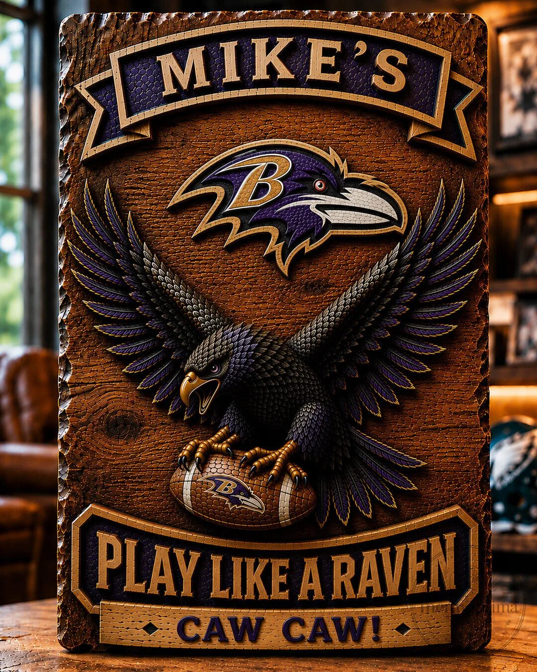Baltimore Ravens Personalized Wooden Wall Art Sign Decor