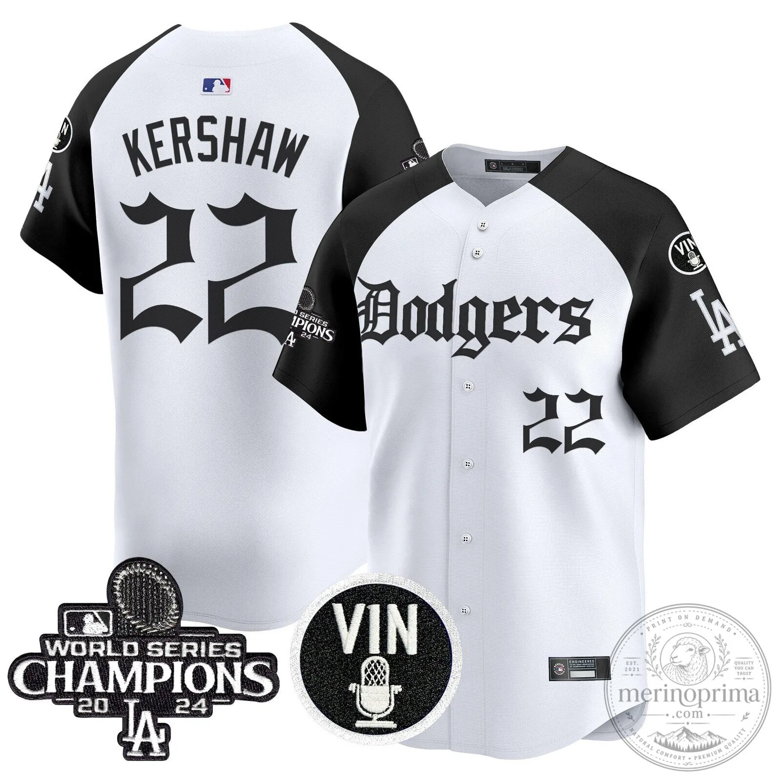 Dodgers Clayton Kershaw Number 22 Black World Series Champions Baseball Jersey 64 Dodgers Clayton Kershaw Number 22 Black World Series Champions Baseball Jersey