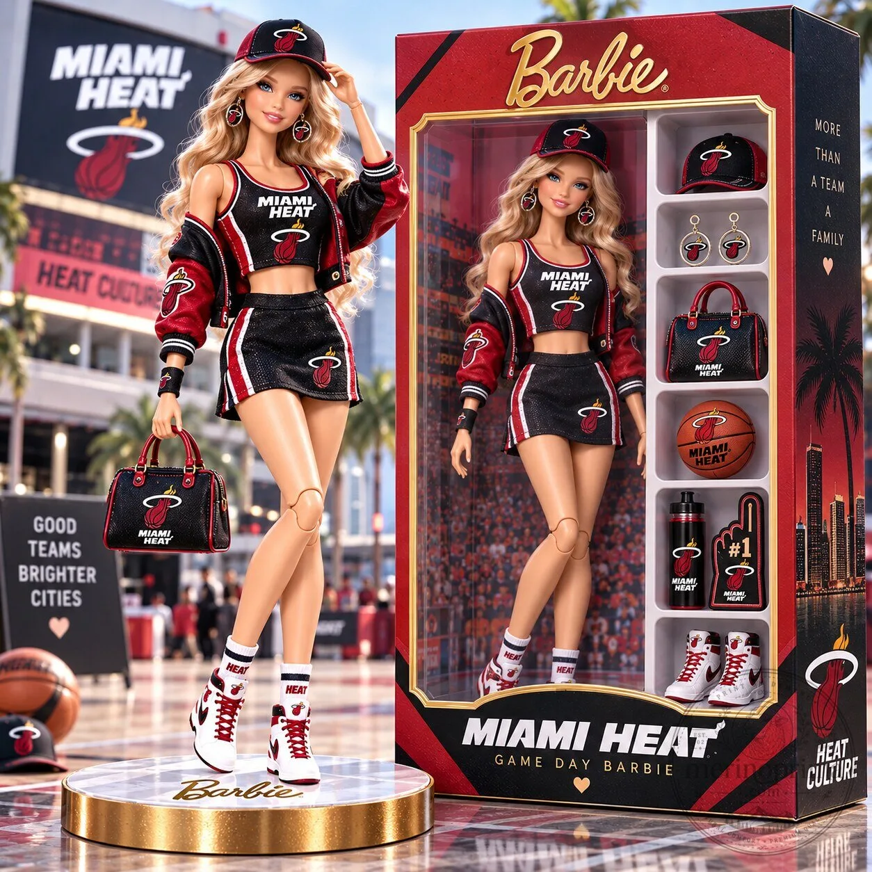 Miami Heat Barbie Doll Collectible Figurine with Accessories