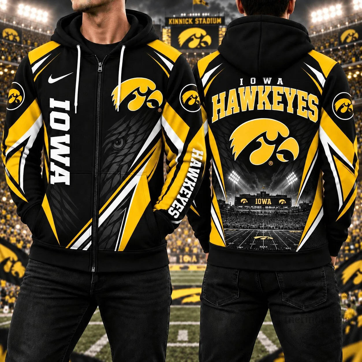 Iowa Hawkeyes Premium Game Day Full-Zip Hoodie for Men and Women