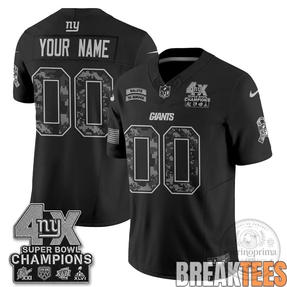 New York Giants Salute To Service Super Bowl Champions Football Jersey