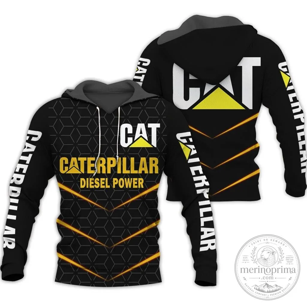 Caterpillar Diesel Power Heavy Equipment Black Hoodie