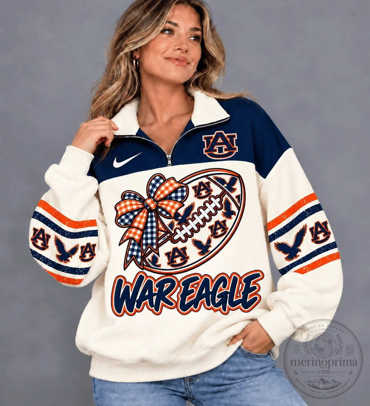 Auburn Tigers Football Quarter-Zip Sweatshirt for Women 4 Auburn Tigers Football Quarter-Zip Sweatshirt for Women