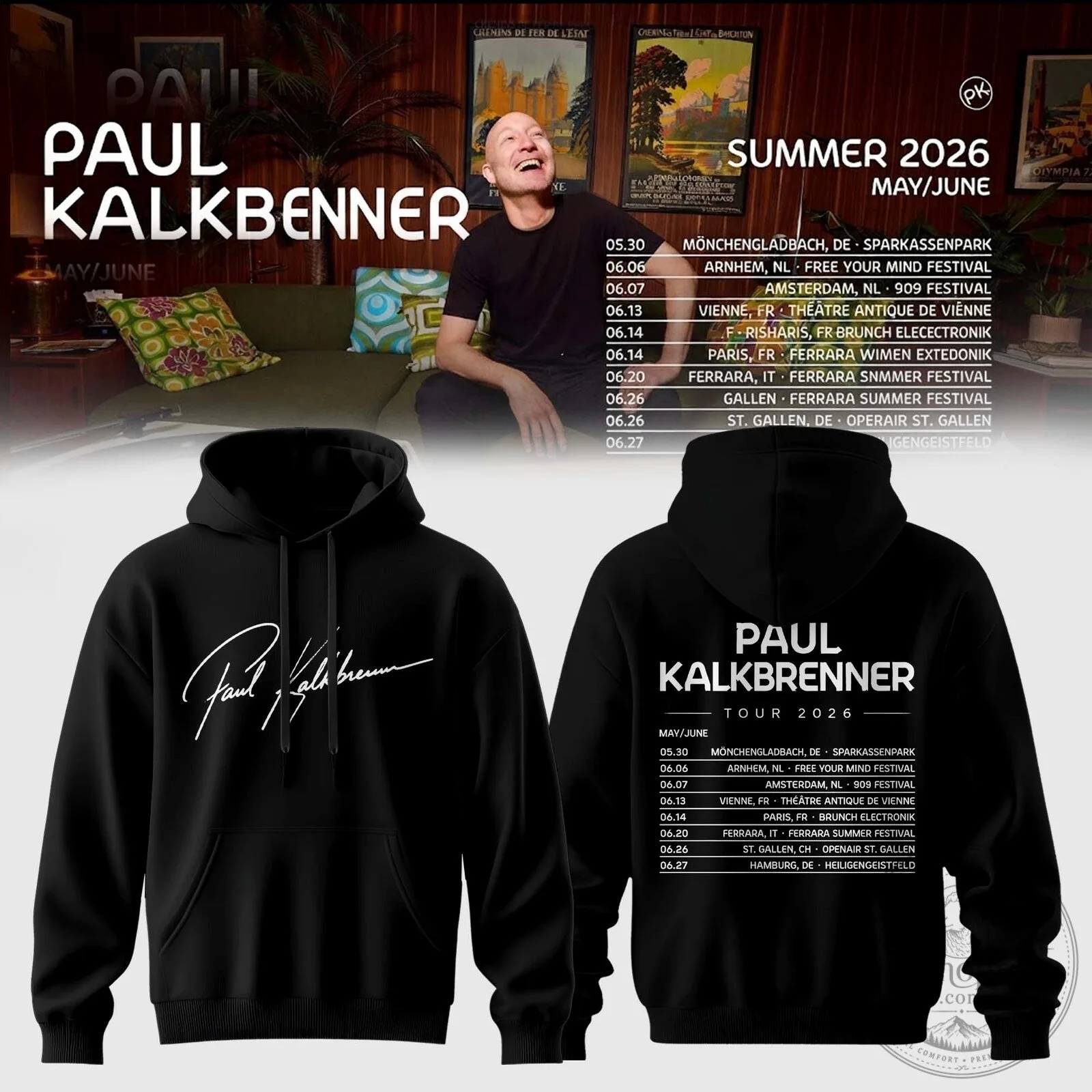 Paul Kalkbrenner Summer 2026 Tour Dates Electronic Music Hoodie