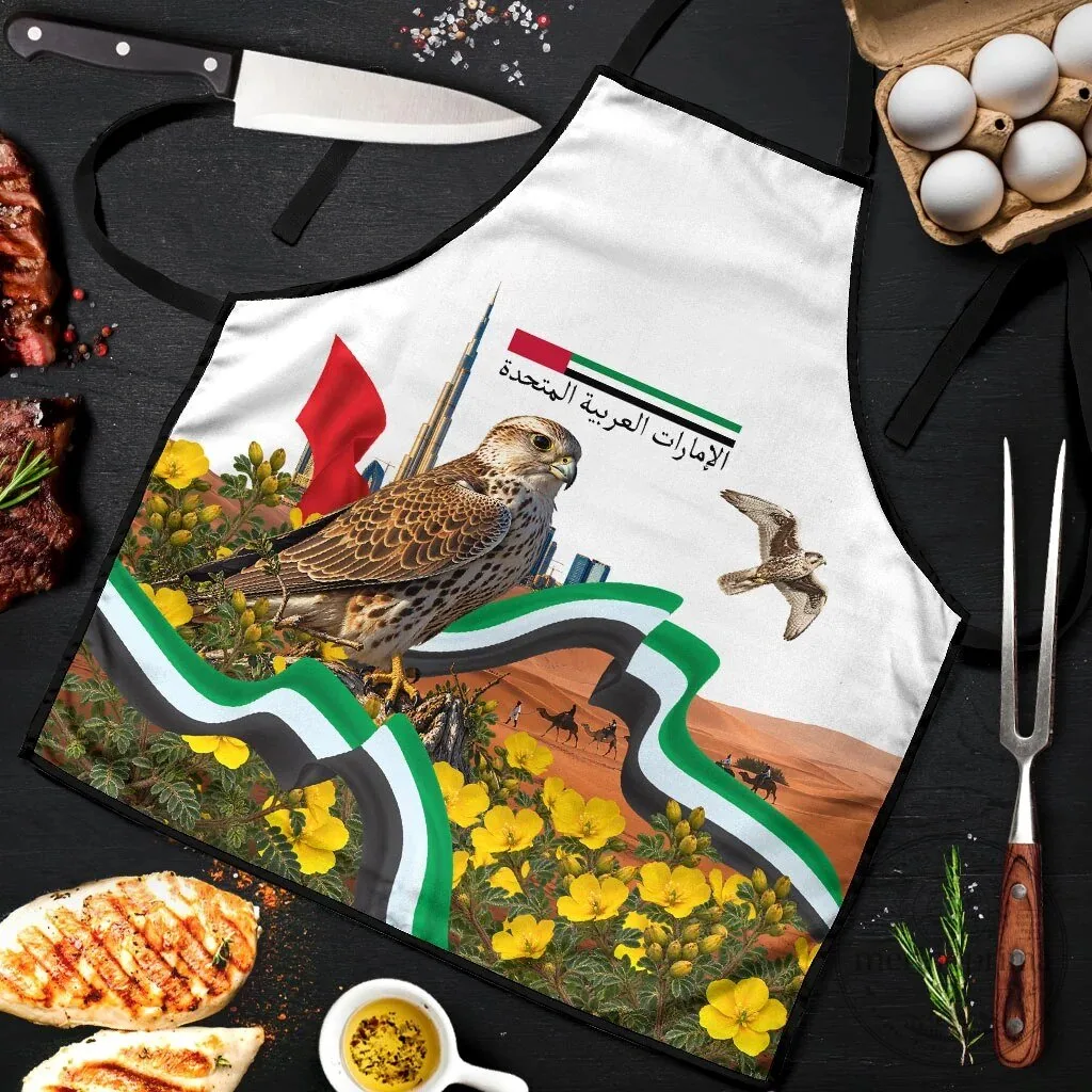 United Arab Emirates National Day Falcon and Burj Khalifa Desert Landscape Apron 9 United Arab Emirates National Day Falcon and Burj Khalifa Desert Landscape Apron