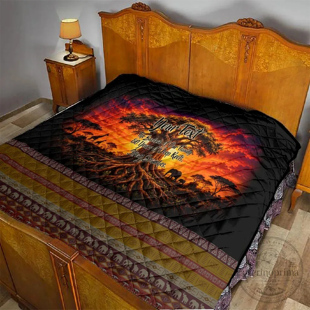 Personalized 80th Birthday Baobab Tree African Sunset Savanna Quilt 11 Personalized 80th Birthday Baobab Tree African Sunset Savanna Quilt