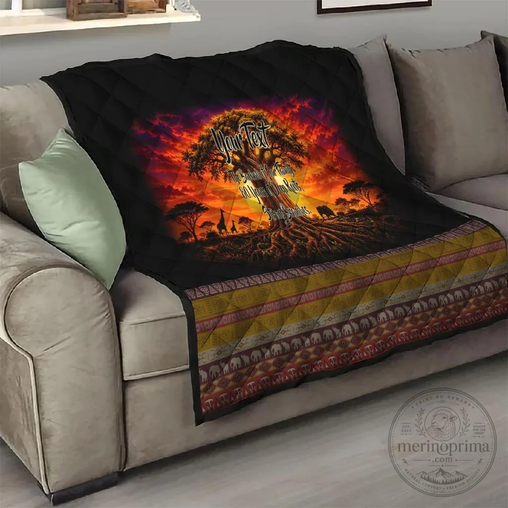 Personalized 80th Birthday Baobab Tree African Sunset Savanna Quilt 12 Personalized 80th Birthday Baobab Tree African Sunset Savanna Quilt