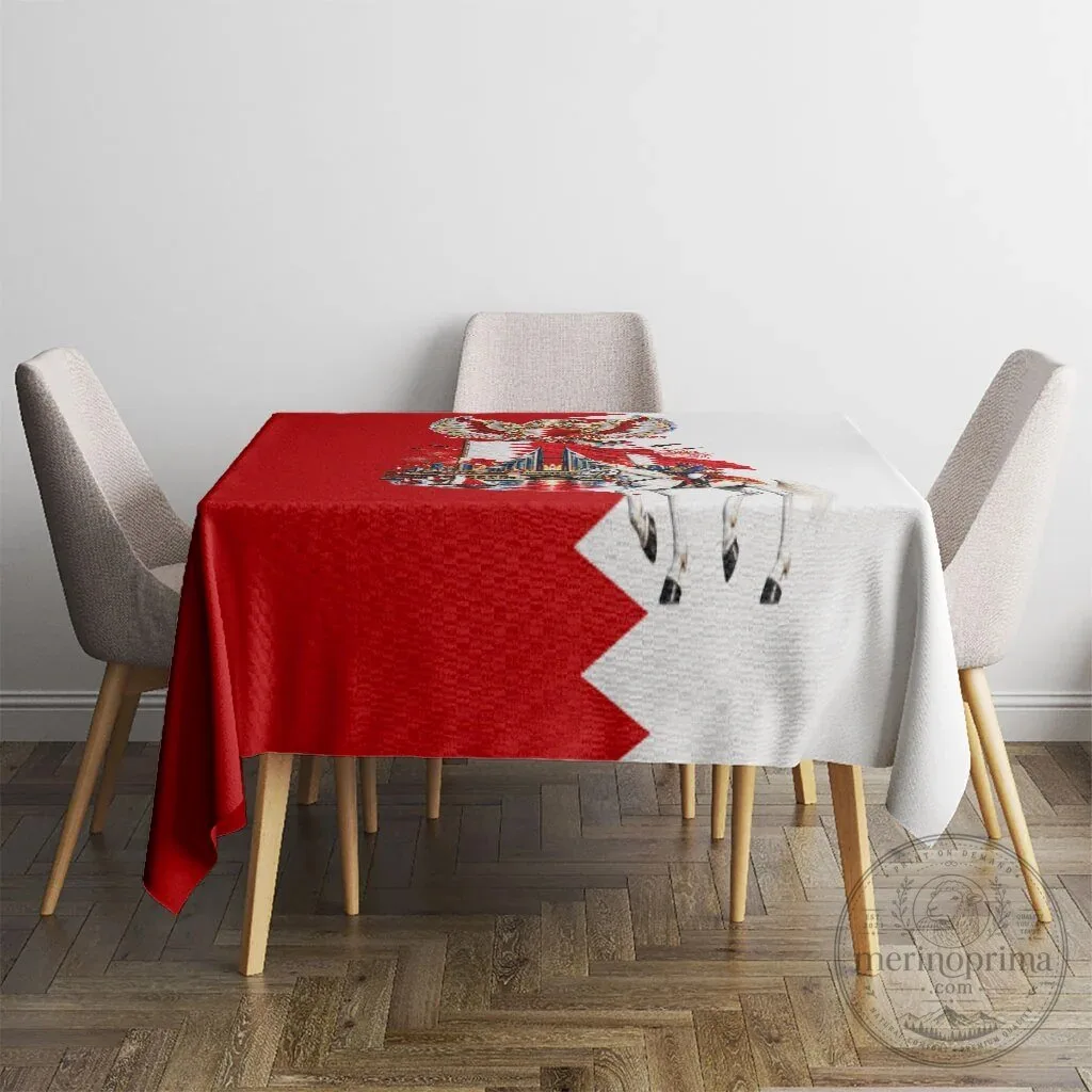 Bahrain National Day Cultural Emblem Flag Horse Knight Tablecloth 14 Bahrain National Day Cultural Emblem Flag Horse Knight Tablecloth