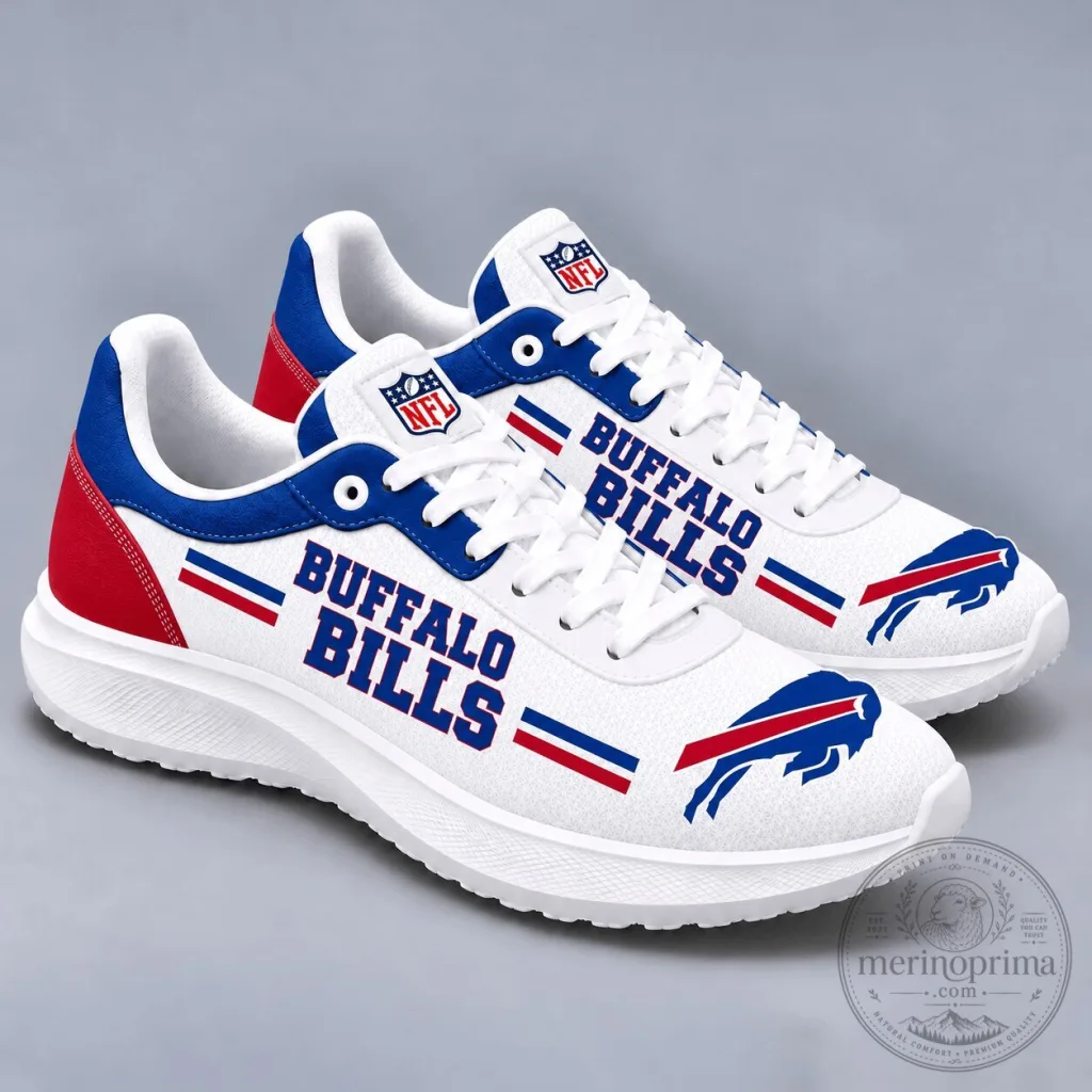Buffalo Bills NFL Team Logo and Colors Sport Sneakers Running Shoes Buffalo Bills NFL Team Logo and Colors Sport Sneakers Running Shoes