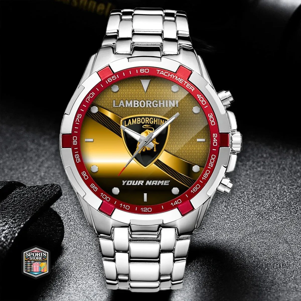 Lamborghini Custom Name Gold and Black Elegant Fashion Design Watch 15 Lamborghini Custom Name Gold and Black Elegant Fashion Design Watch