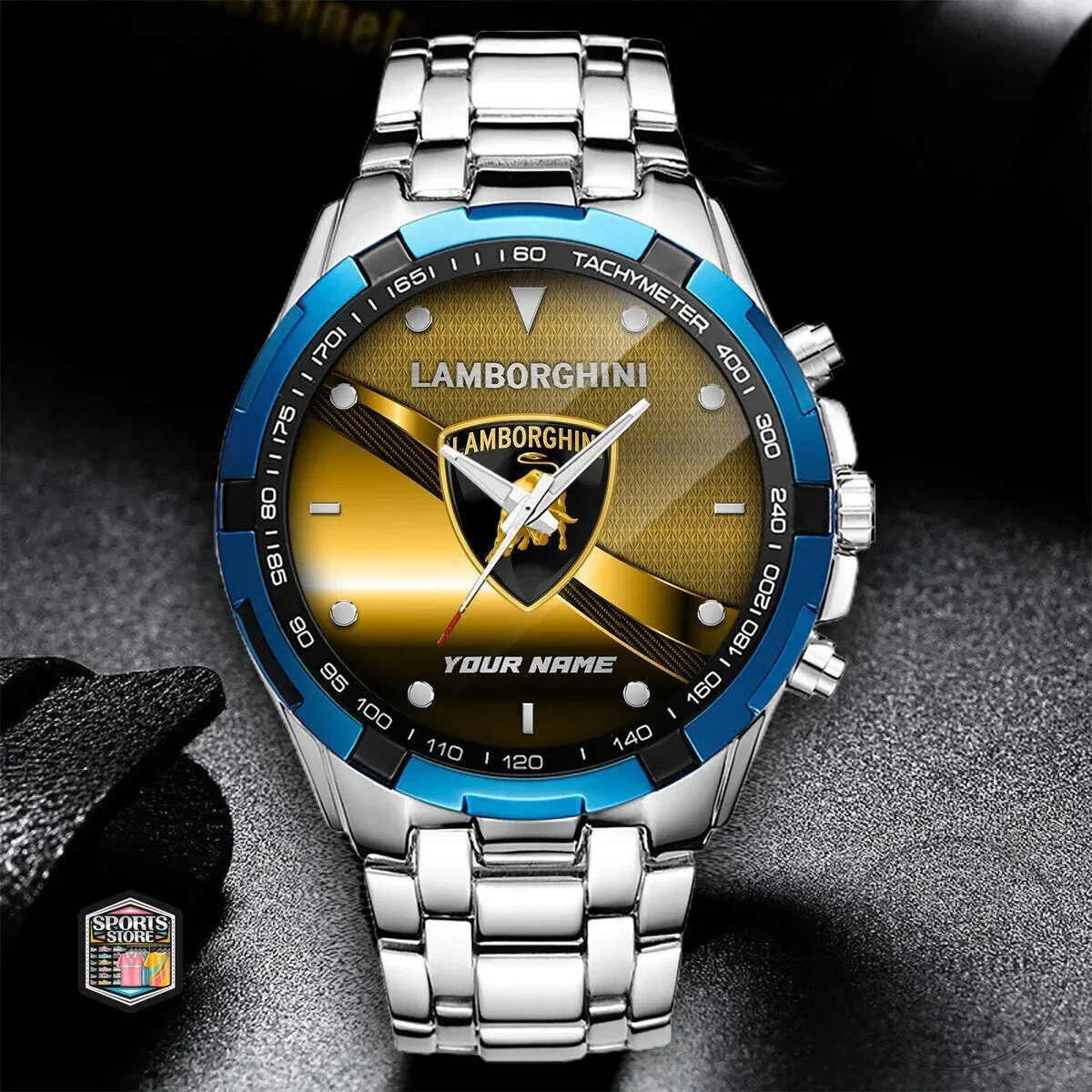 Lamborghini Custom Name Gold and Black Elegant Fashion Design Watch 16 Lamborghini Custom Name Gold and Black Elegant Fashion Design Watch