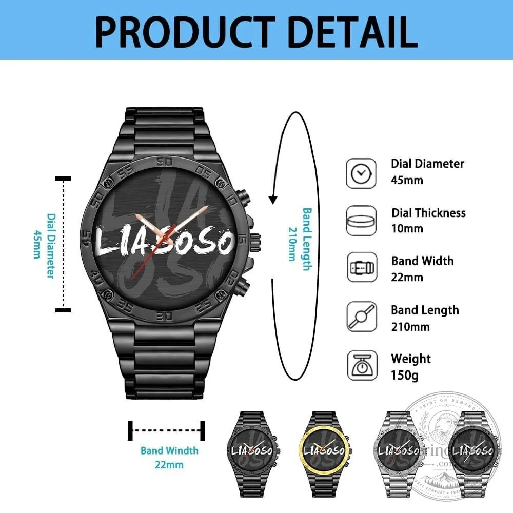 Lamborghini Custom Name Gold and Black Elegant Fashion Design Watch 18 Lamborghini Custom Name Gold and Black Elegant Fashion Design Watch