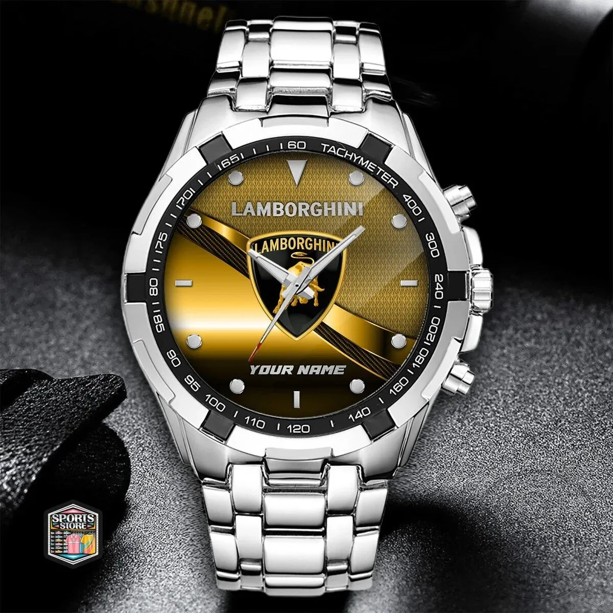 Lamborghini Custom Name Gold and Black Elegant Fashion Design Watch 19 Lamborghini Custom Name Gold and Black Elegant Fashion Design Watch