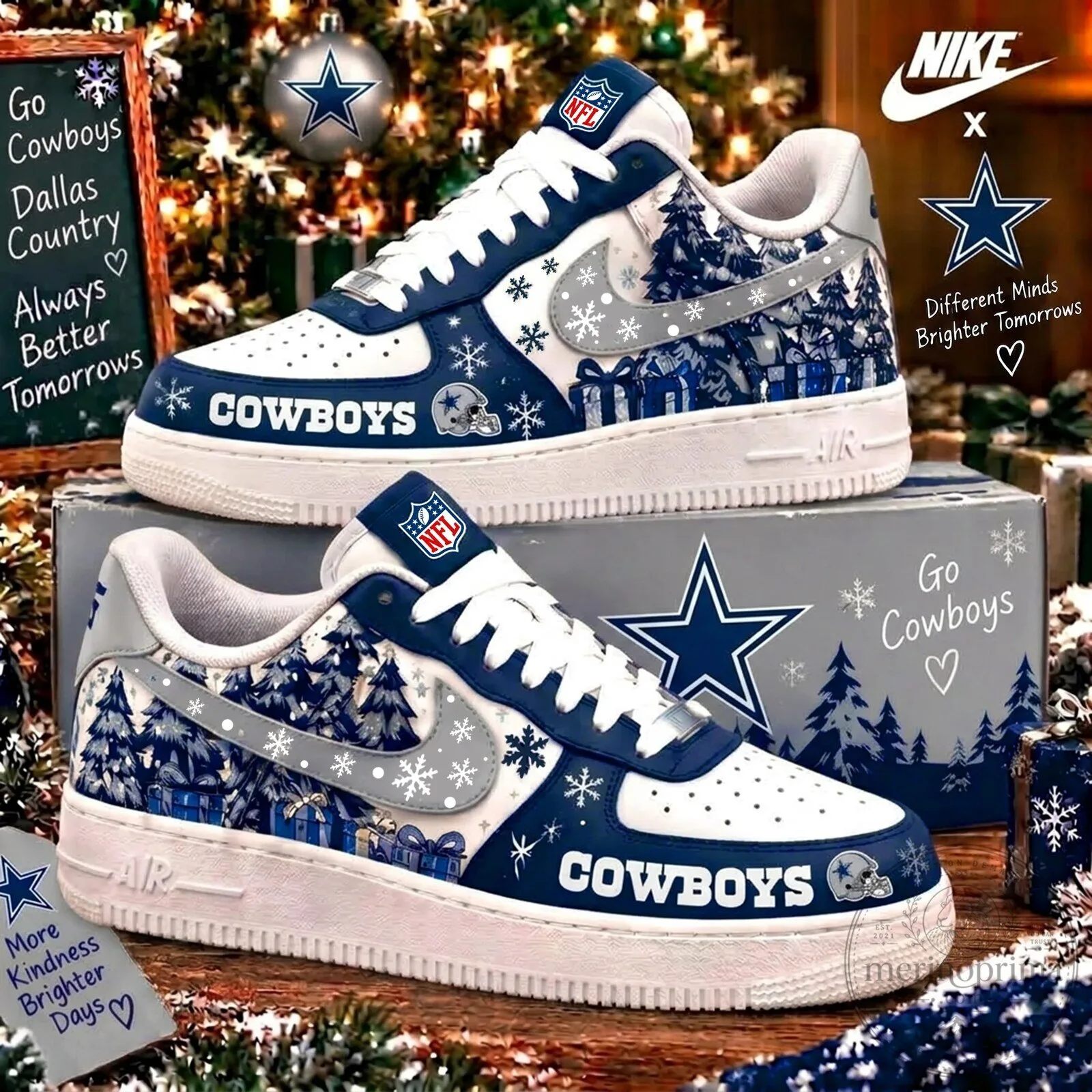 Dallas Cowboys Christmas Winter Wonderland Custom Design Shoes