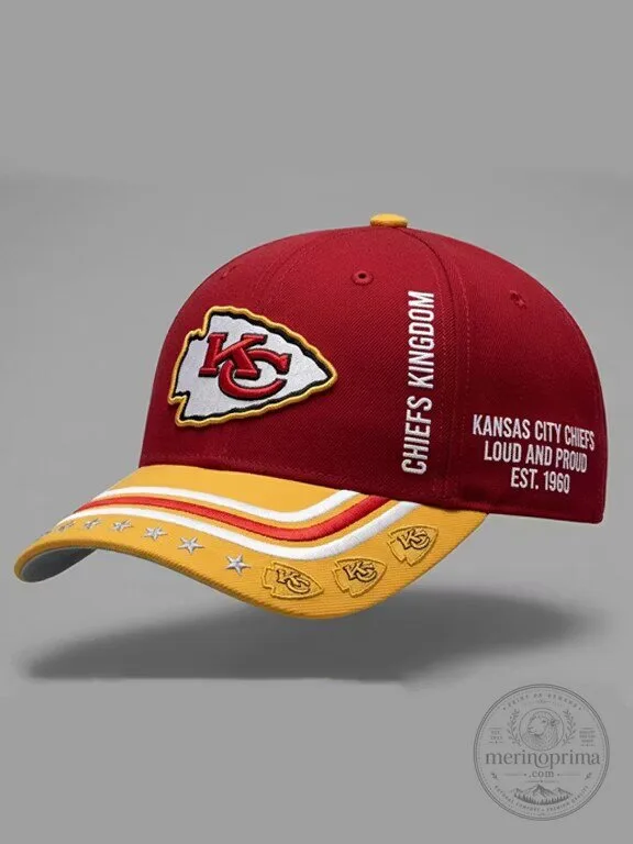 Kansas City Chiefs Football Kingdom Embroidered Baseball Cap Hat
