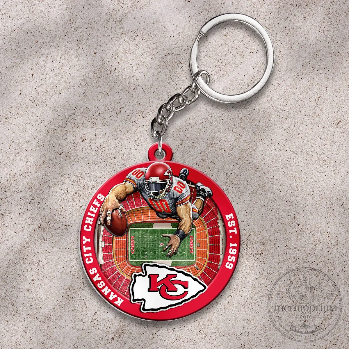 Kansas City Chiefs Football Player Stadium Custom Shape Keychain 1 Kansas City Chiefs Football Player Stadium Custom Shape Keychain