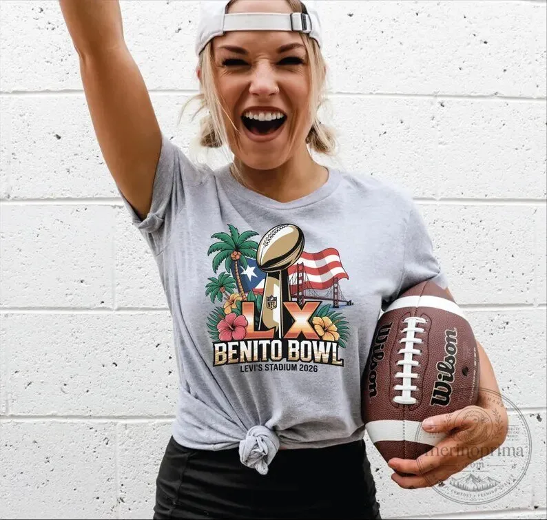 Benito Bowl Super Bowl 2026 Levi’s Stadium Football Event Gray T-Shirt