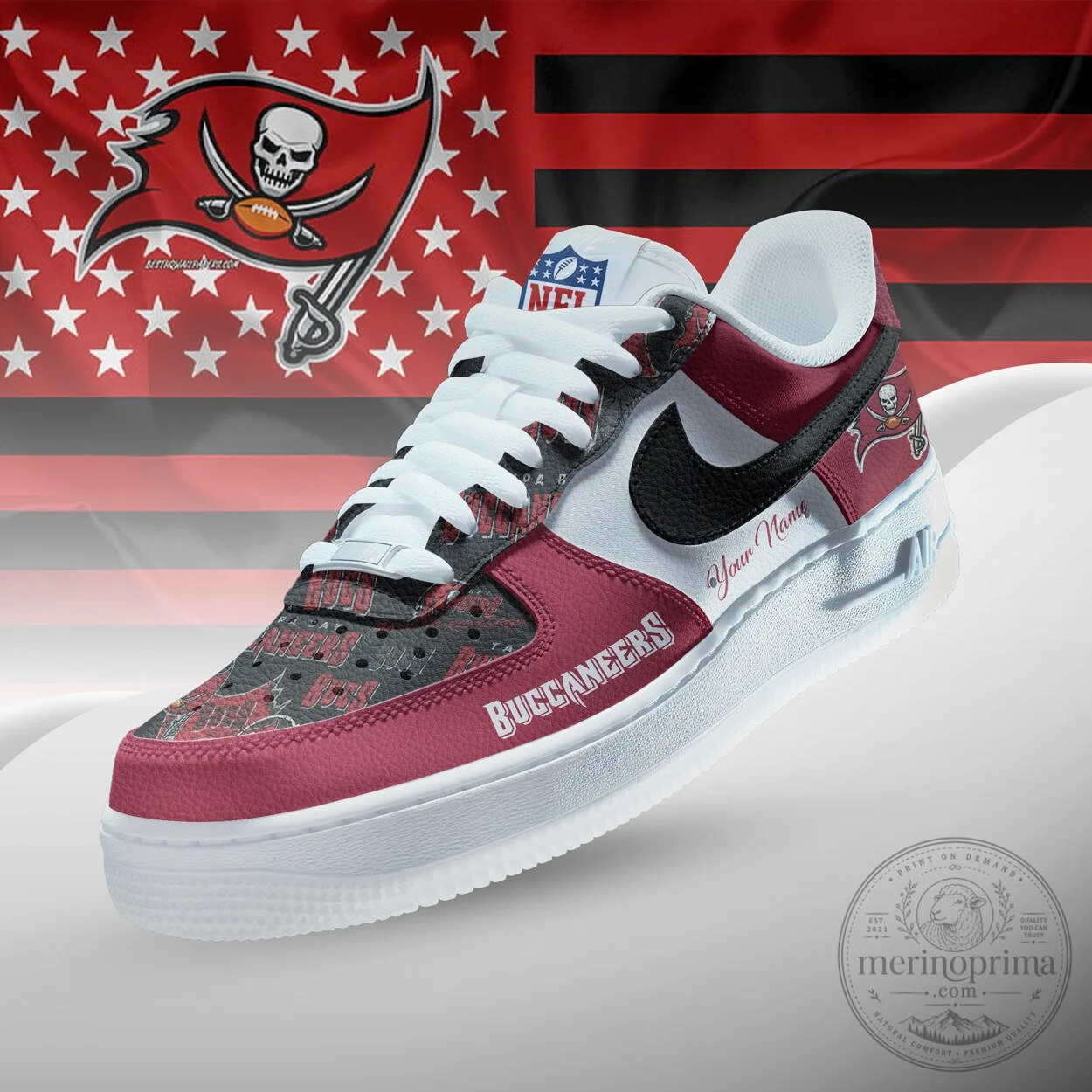 Tampa Bay Buccaneers Personalized Team Icon Air Force 1 Shoes