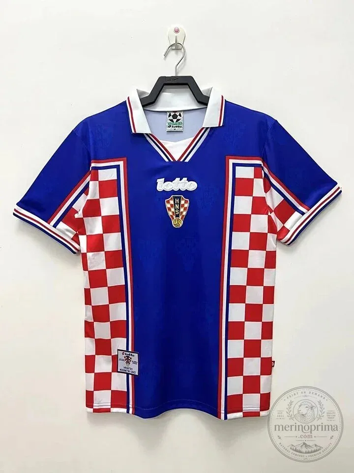 Croatia National Football Team 1998 Away Retro Soccer Jersey