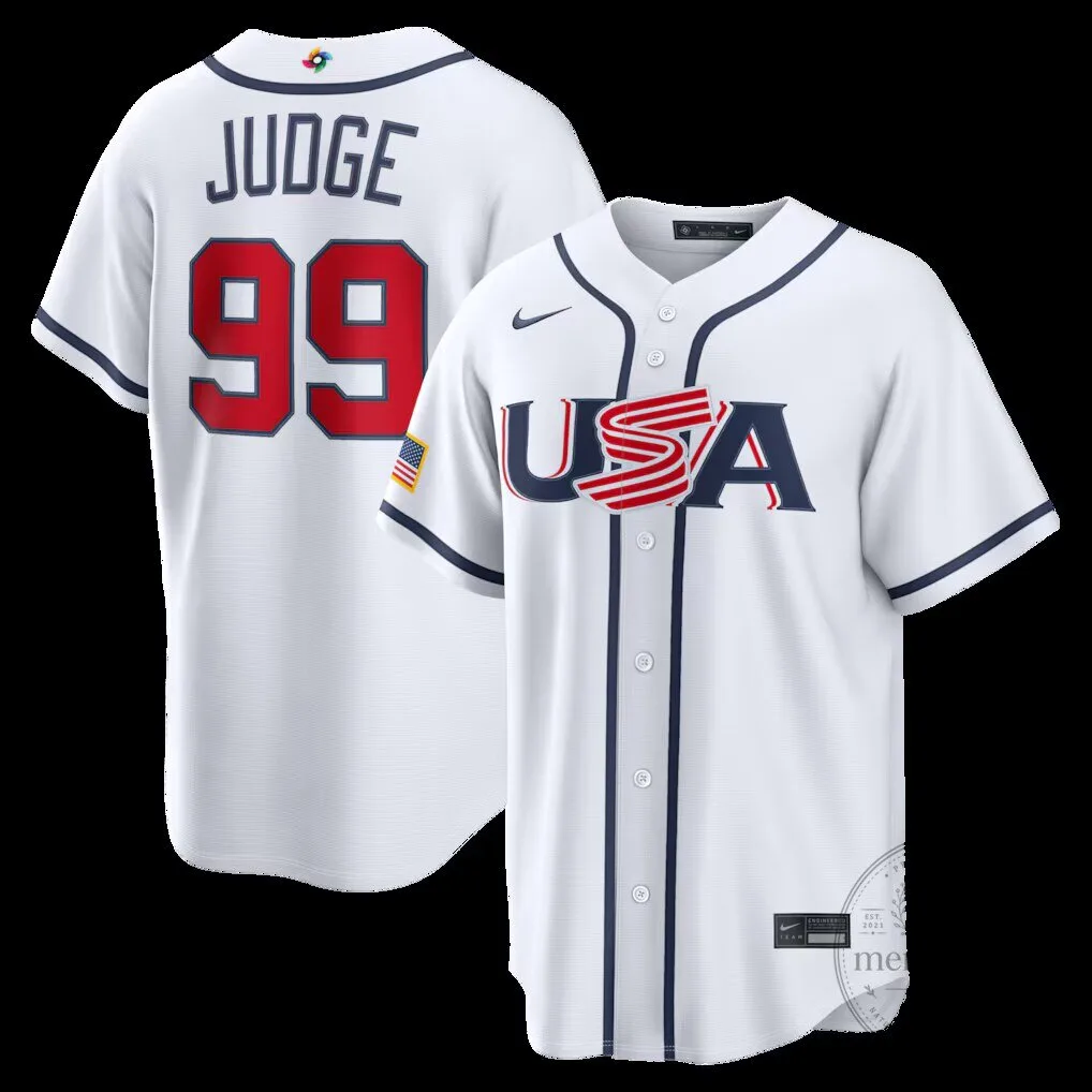Aaron Judge USA Baseball White 2026 World Baseball Classic Road Stadium Baseball Jersey