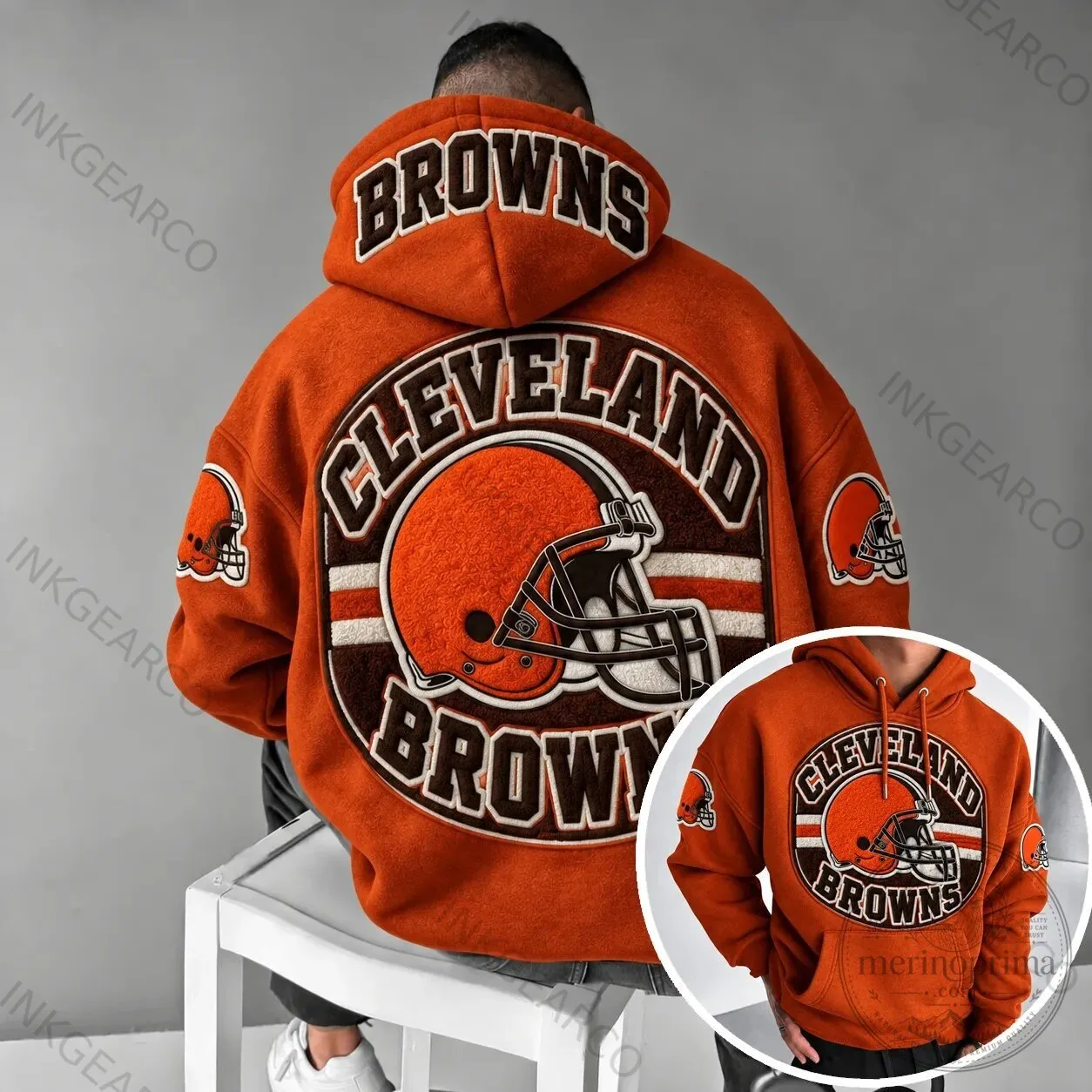 Cleveland Browns American Football Team Logo Orange Hoodie 1 Cleveland Browns American Football Team Logo Orange Hoodie