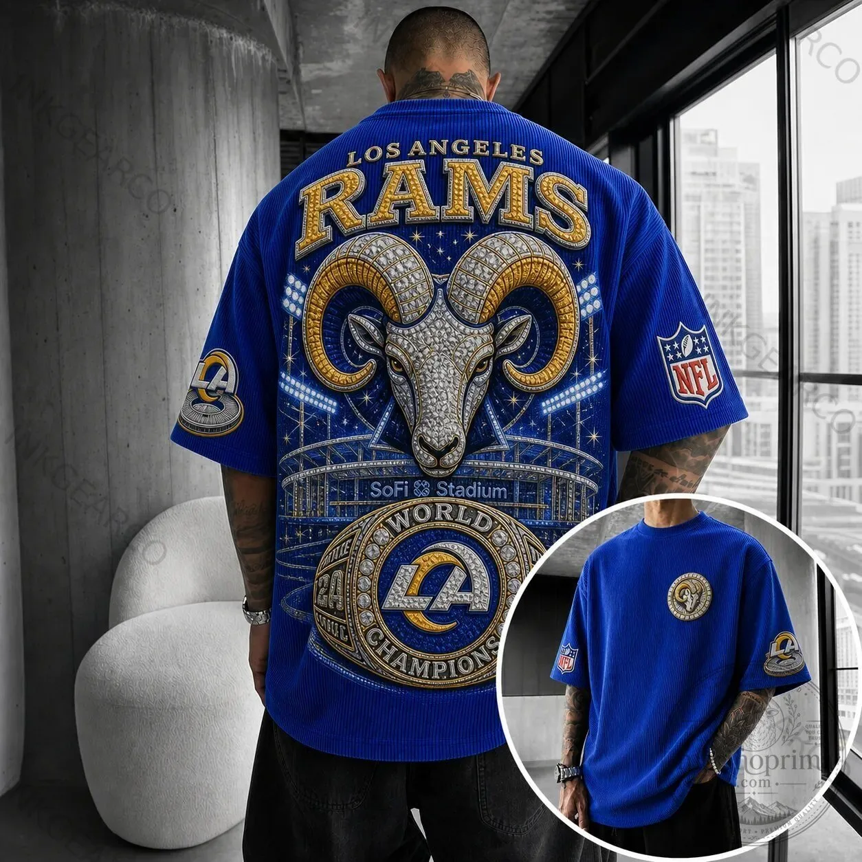 Los Angeles Rams SoFi Stadium World Champions Super Bowl LVI Football Jersey