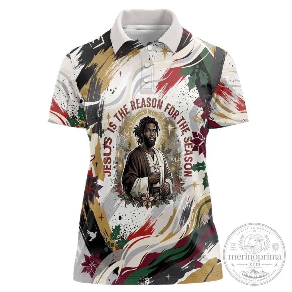 Christian Christmas Polo Shirt: The Season's Reason is Jesus 1 Christian Christmas Polo Shirt: The Season's Reason is Jesus