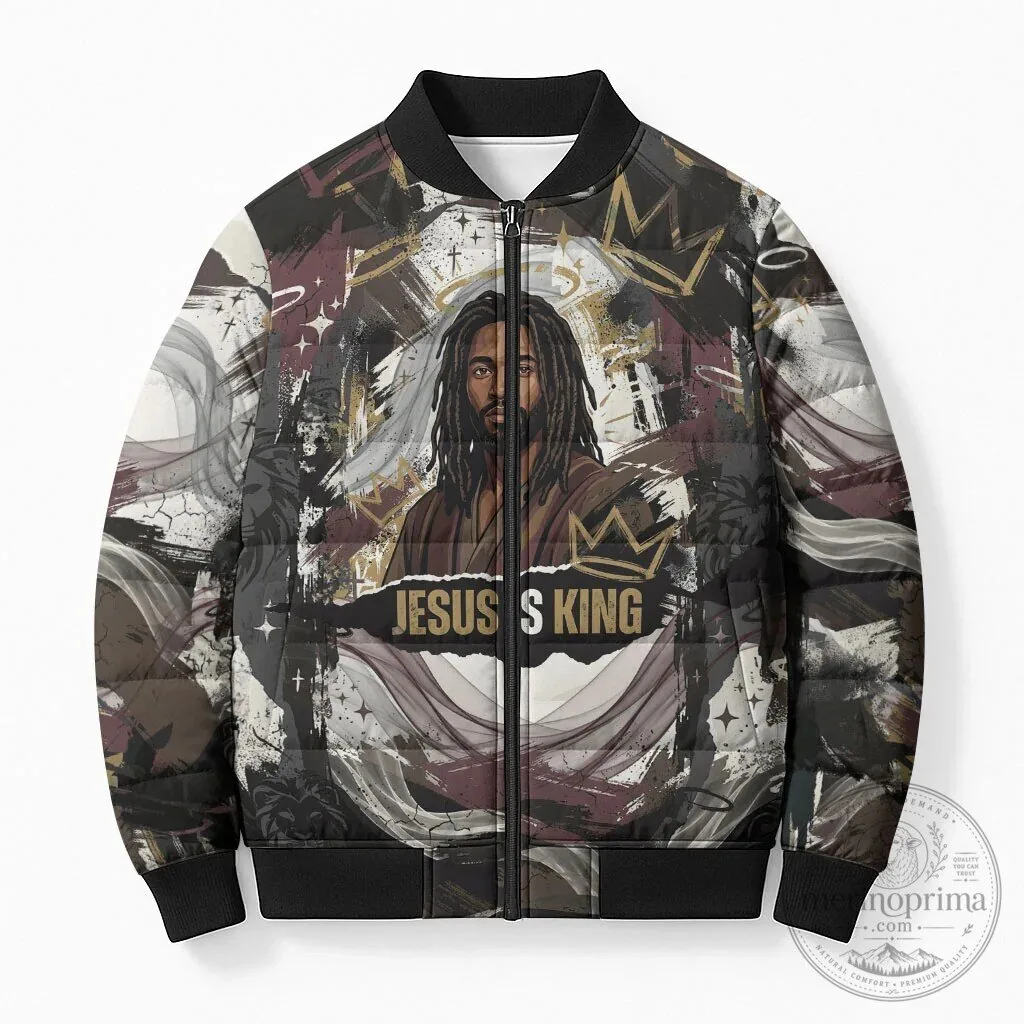 Christian Bomber Jacket - Lion of Judah, Jesus Is King, Religious Faith Apparel