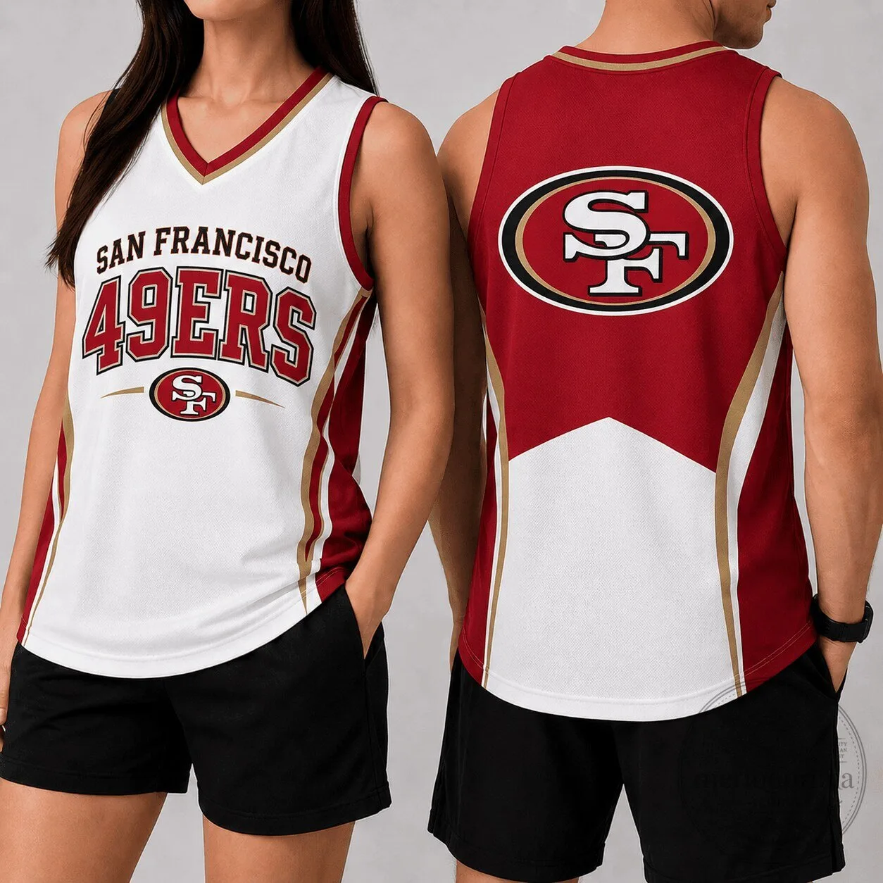San Francisco 49ers NFL Football Team Red and White Fan Tank Top