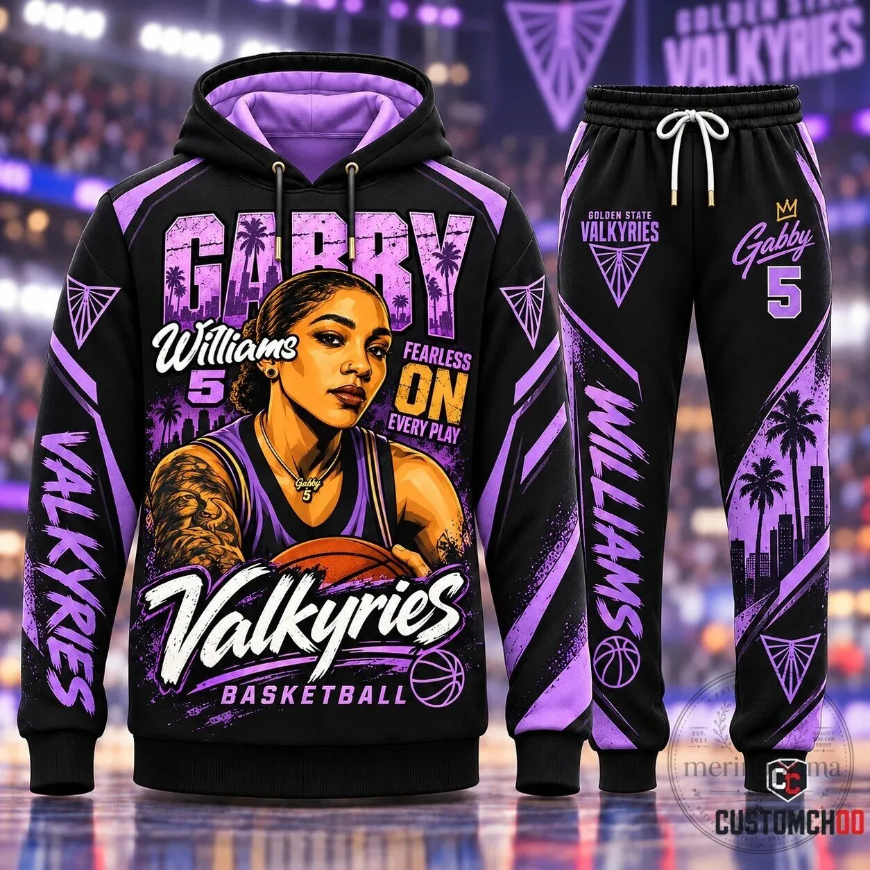 Gabby Williams Golden State Valkyries Fearless On Every Play Basketball Hoodie