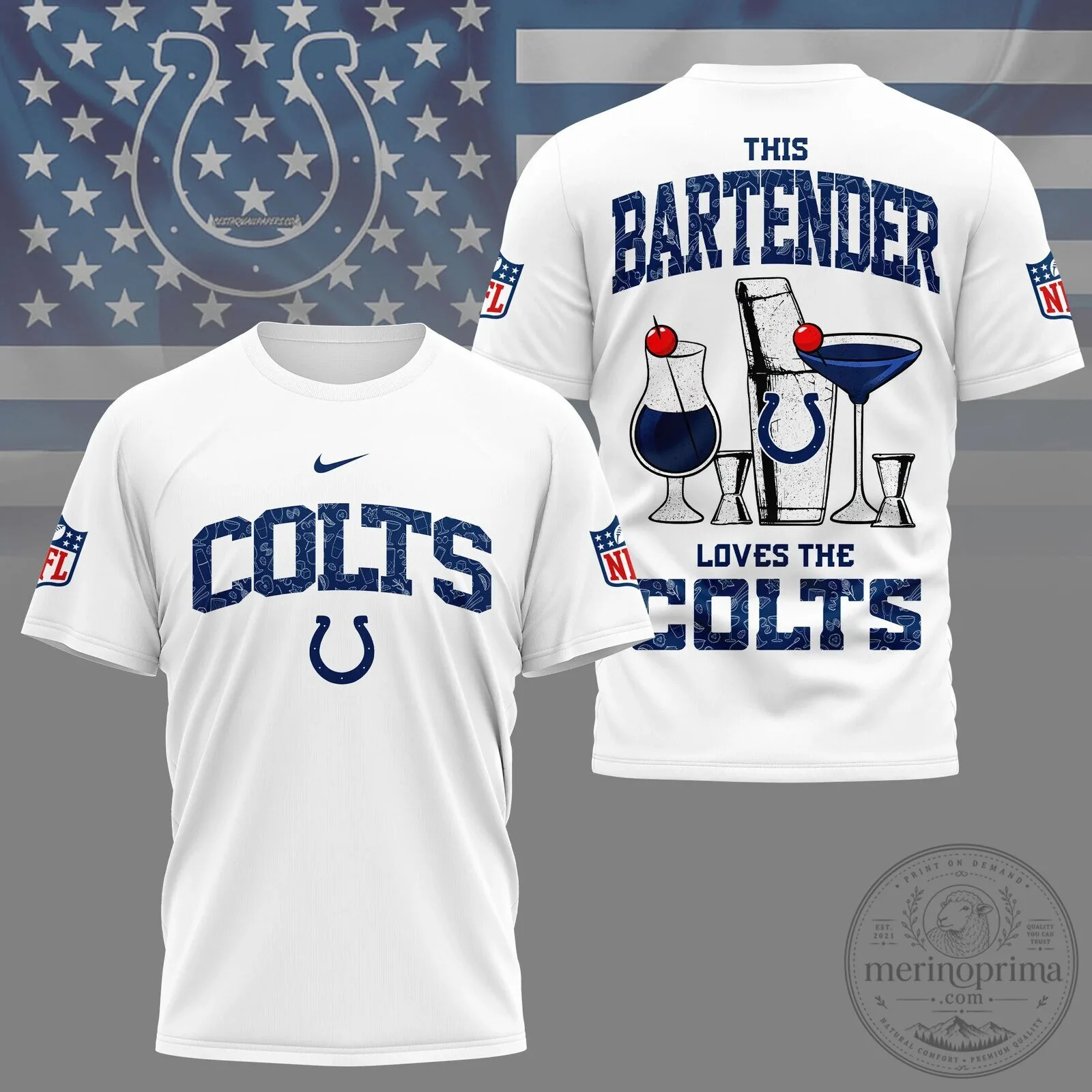 Indianapolis Colts NFL Fan Shirt Bartender Loves The Colts T-Shirt