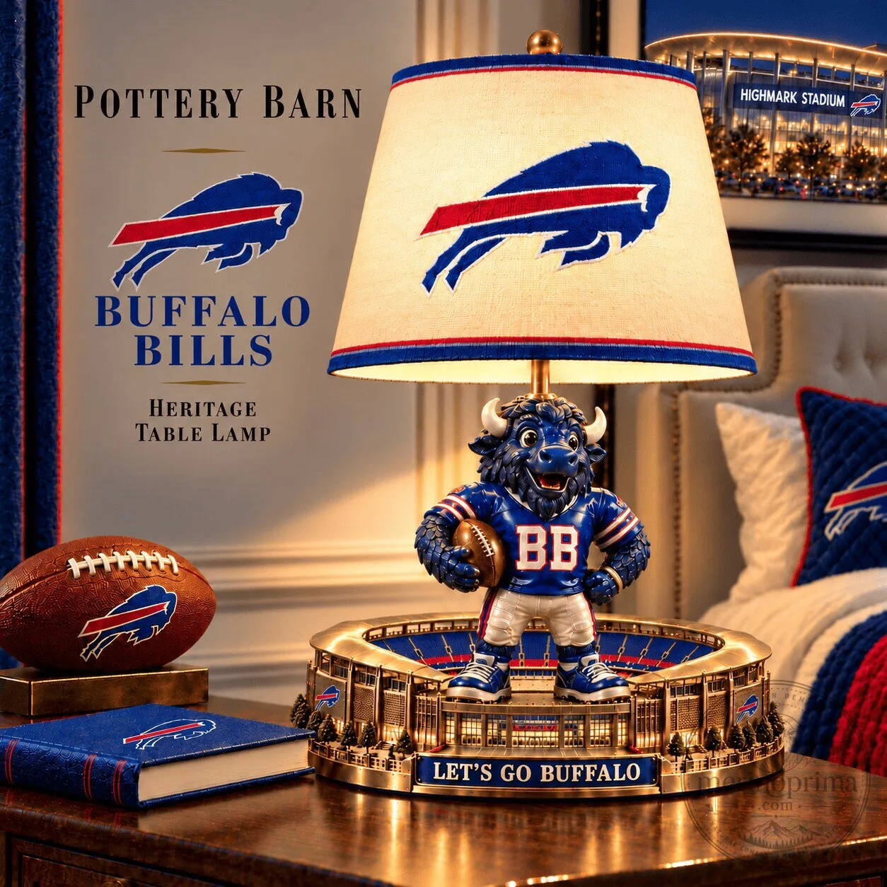 Buffalo Bills NFL Football Team Mascot Heritage Table Lamp