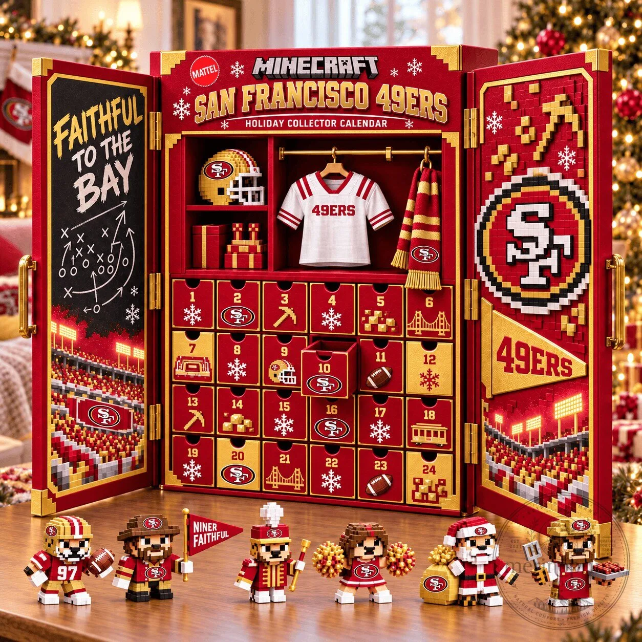San Francisco 49ers Minecraft Holiday Collector Advent Calendar
