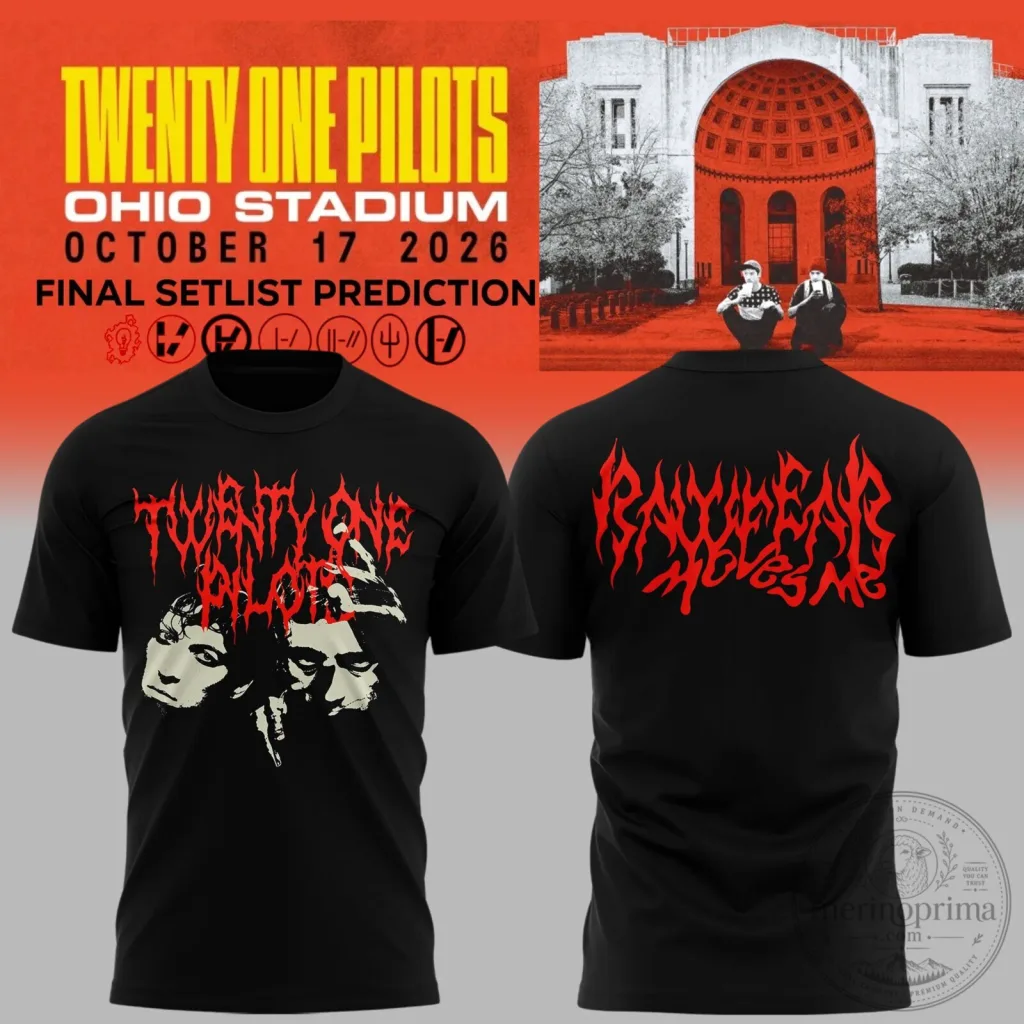 October 2026 Twenty One Pilots Concert T-Shirt from Ohio Stadium October 2026 Twenty One Pilots Concert T-Shirt from Ohio Stadium