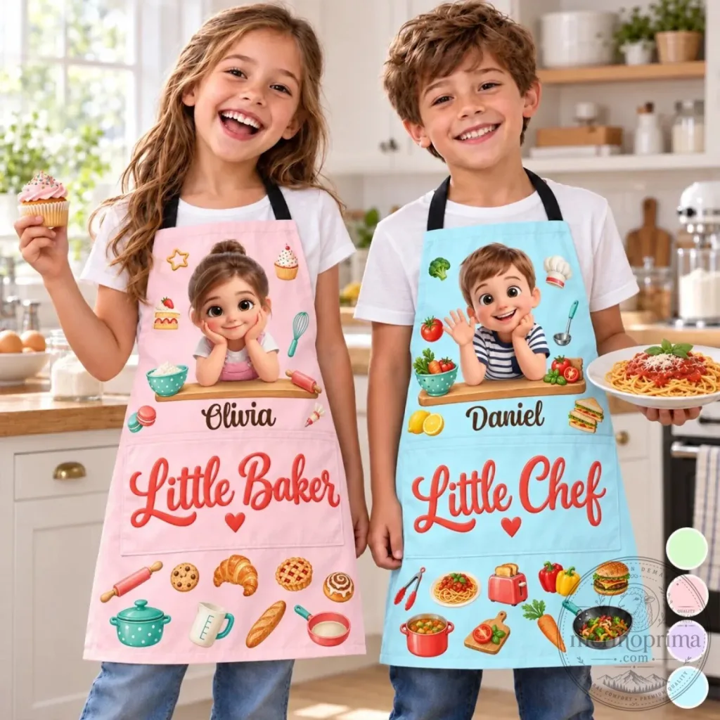 Personalized Little Baker and Chef Kids Apron with Pockets Personalized Little Baker and Chef Kids Apron with Pockets