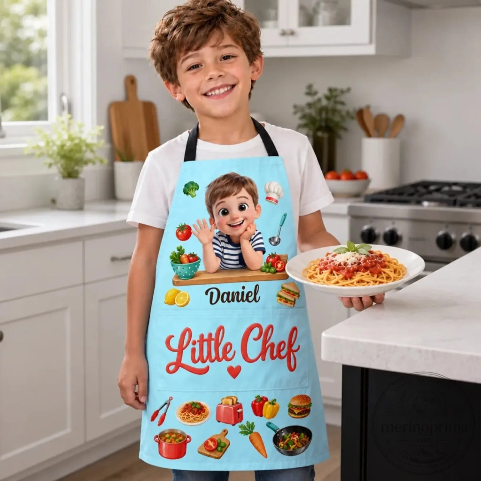 Personalized Little Baker and Chef Kids Apron with Pockets 9 Personalized Little Baker and Chef Kids Apron with Pockets