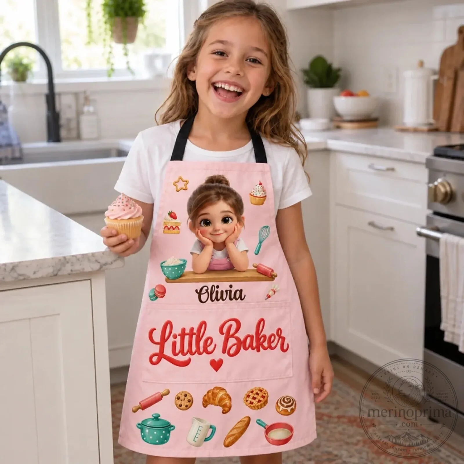 Personalized Little Baker and Chef Kids Apron with Pockets 10 Personalized Little Baker and Chef Kids Apron with Pockets