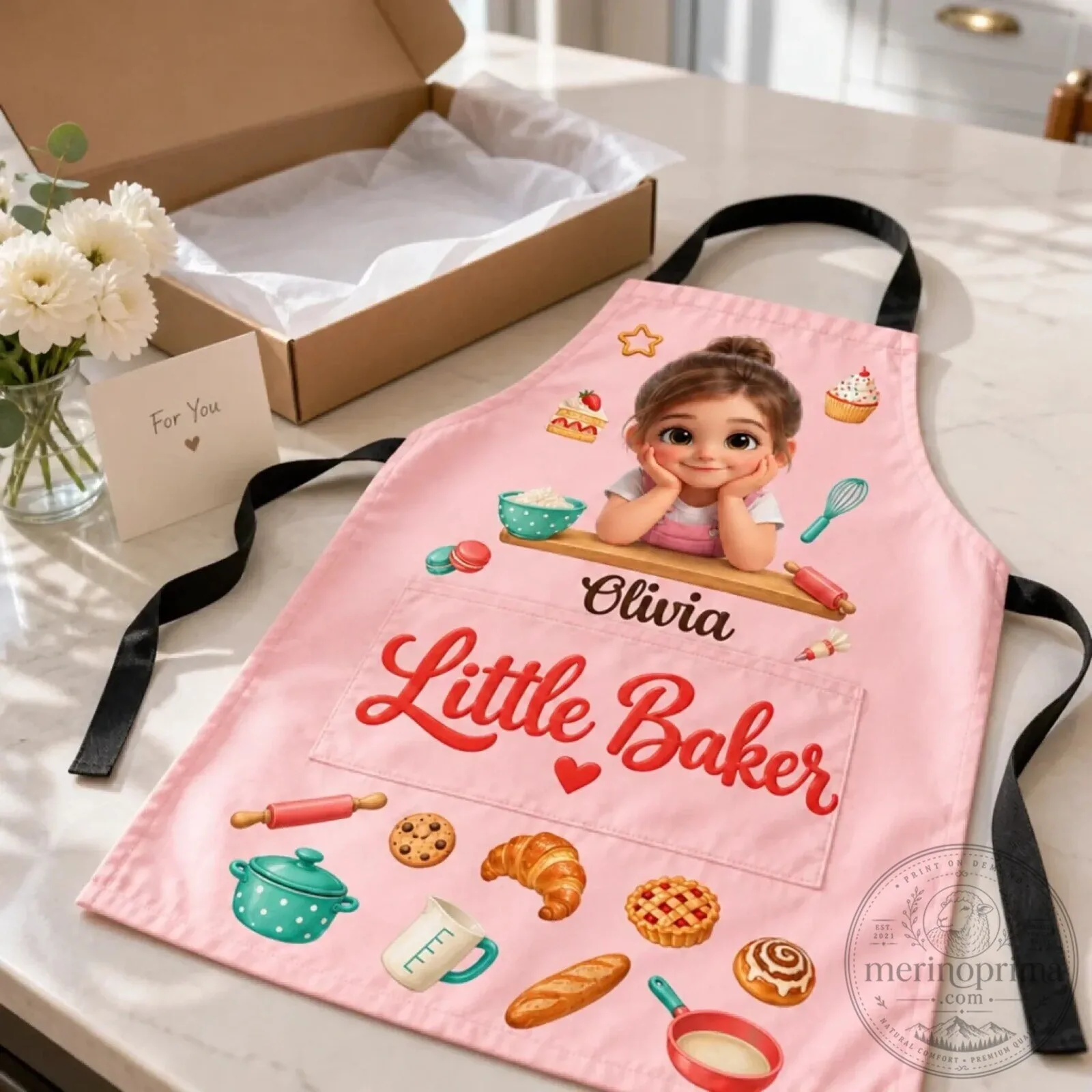 Personalized Little Baker and Chef Kids Apron with Pockets 11 Personalized Little Baker and Chef Kids Apron with Pockets
