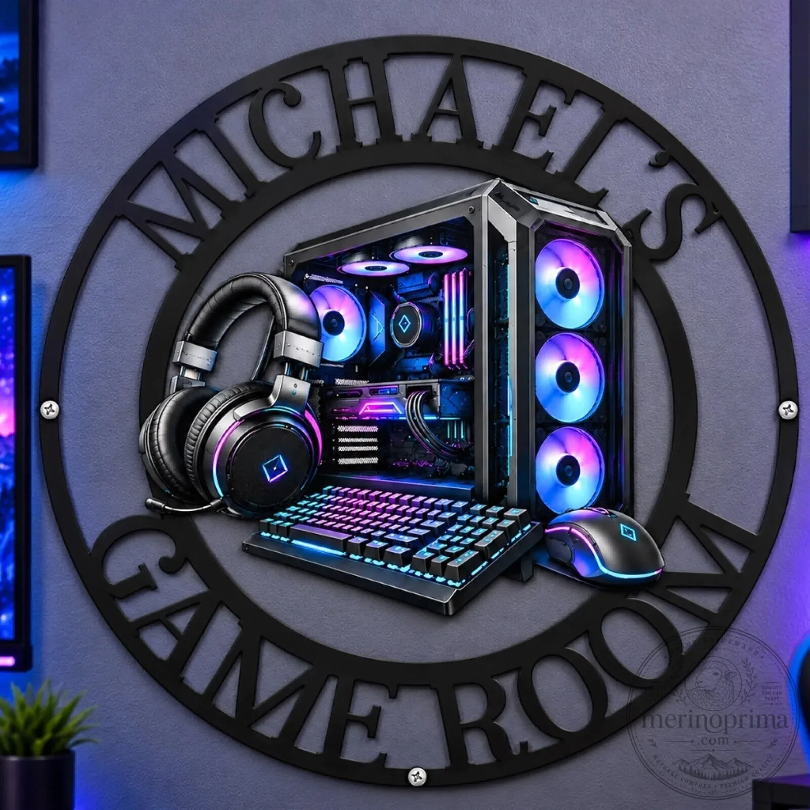 Personalized Michael's Game Room Metal Sign for Gamers, Custom Gaming Wall Art Decor