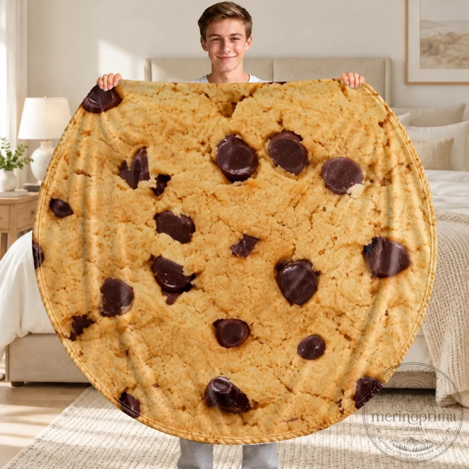 Golden Waffle Pattern Round Throw Blanket - Delicious Food Themed Home Decor 9 Golden Waffle Pattern Round Throw Blanket - Delicious Food Themed Home Decor