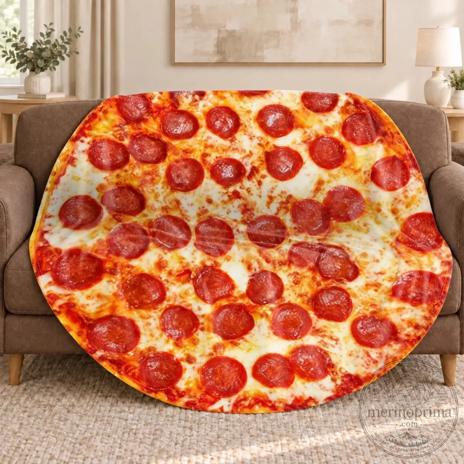 Golden Waffle Pattern Round Throw Blanket - Delicious Food Themed Home Decor 10 Golden Waffle Pattern Round Throw Blanket - Delicious Food Themed Home Decor