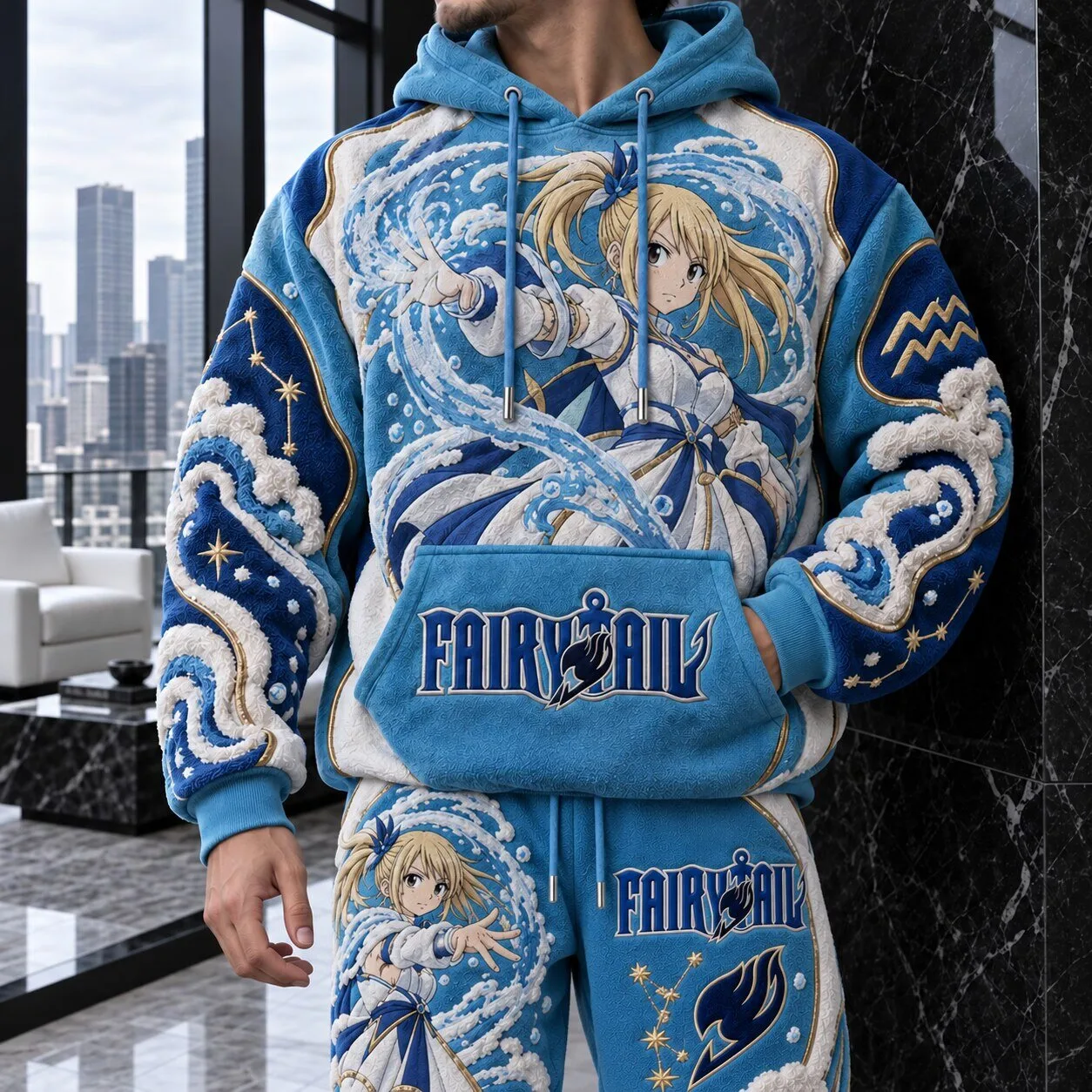 Fairy Tail Lucy Heartfilia Anime Manga Embroidered Hoodie
