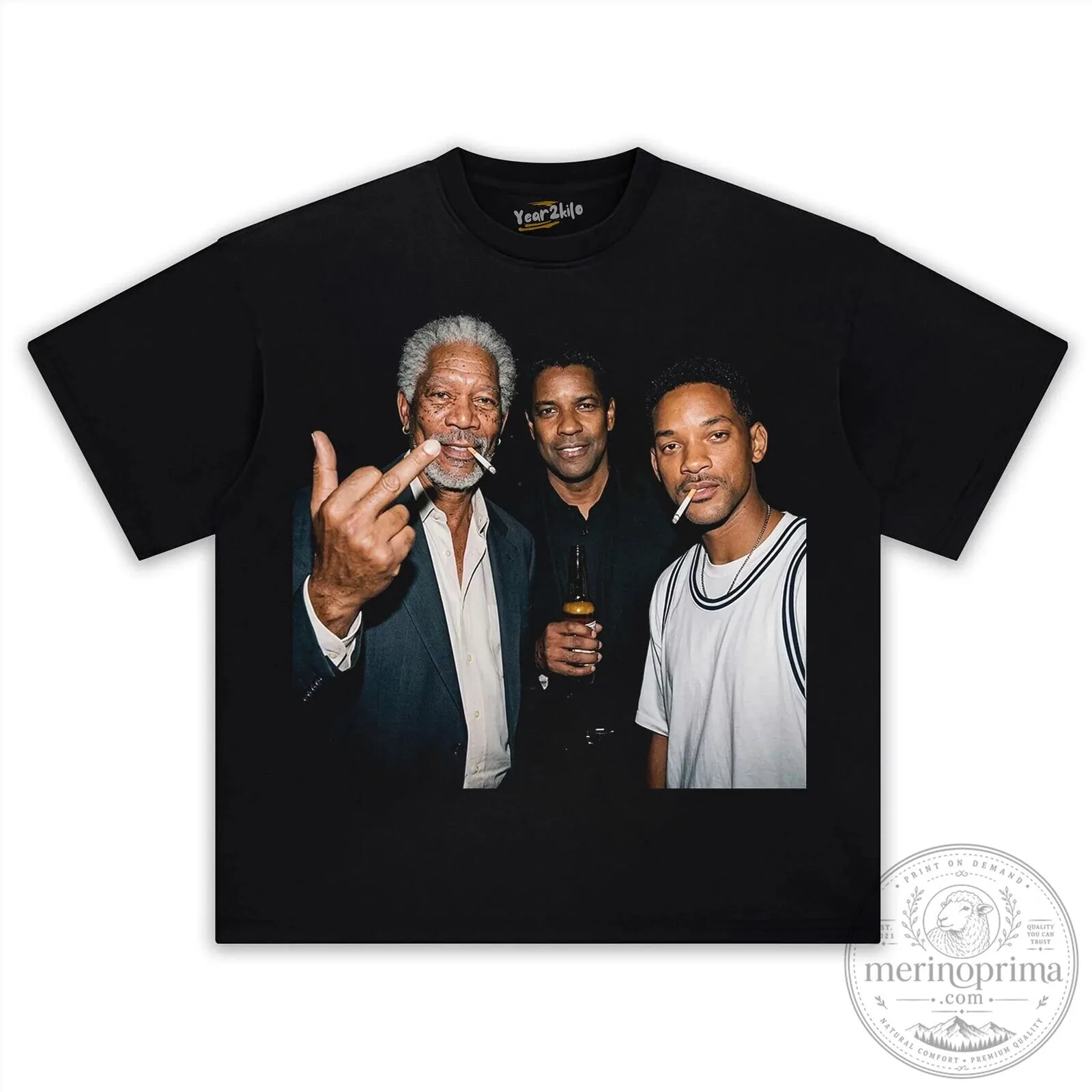 Morgan Freeman Denzel Washington Will Smith Actors Black T-Shirt 11 Morgan Freeman Denzel Washington Will Smith Actors Black T-Shirt