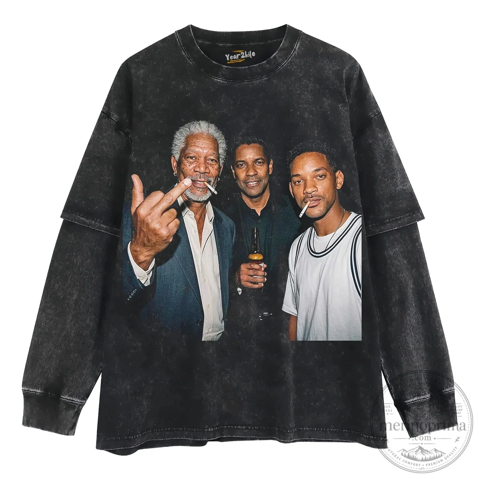 Morgan Freeman Denzel Washington Will Smith Actors Black T-Shirt 14 Morgan Freeman Denzel Washington Will Smith Actors Black T-Shirt