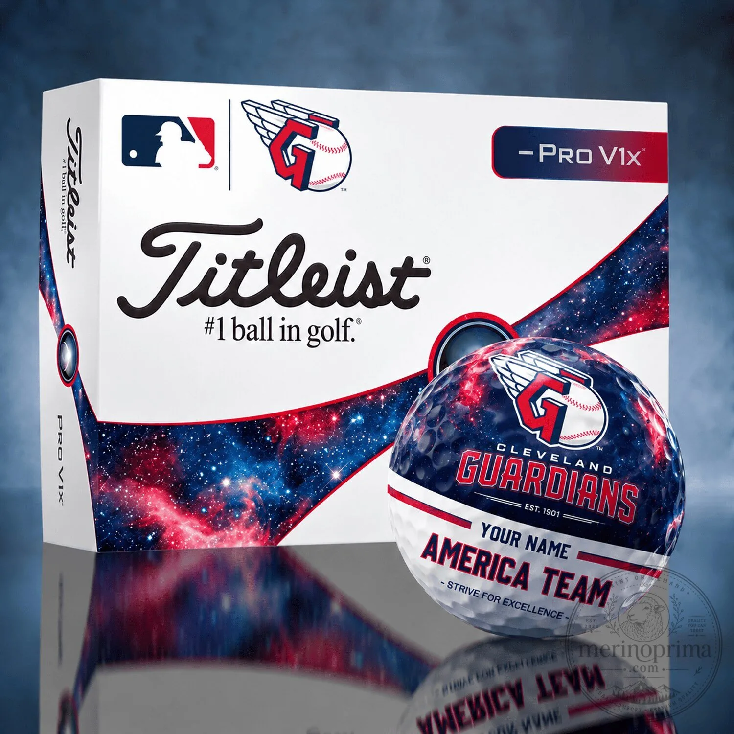 Cleveland Guardians Personalized Titleist Pro V1x Golf Ball Set 10 Cleveland Guardians Personalized Titleist Pro V1x Golf Ball Set