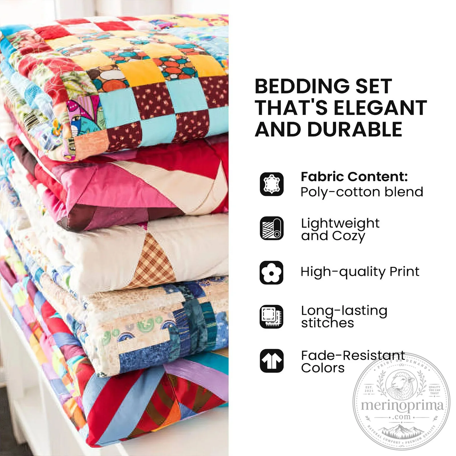 Paw Print Love Heart Patchwork Quilted Bedding Set with Pillow Shams 9 Paw Print Love Heart Patchwork Quilted Bedding Set with Pillow Shams