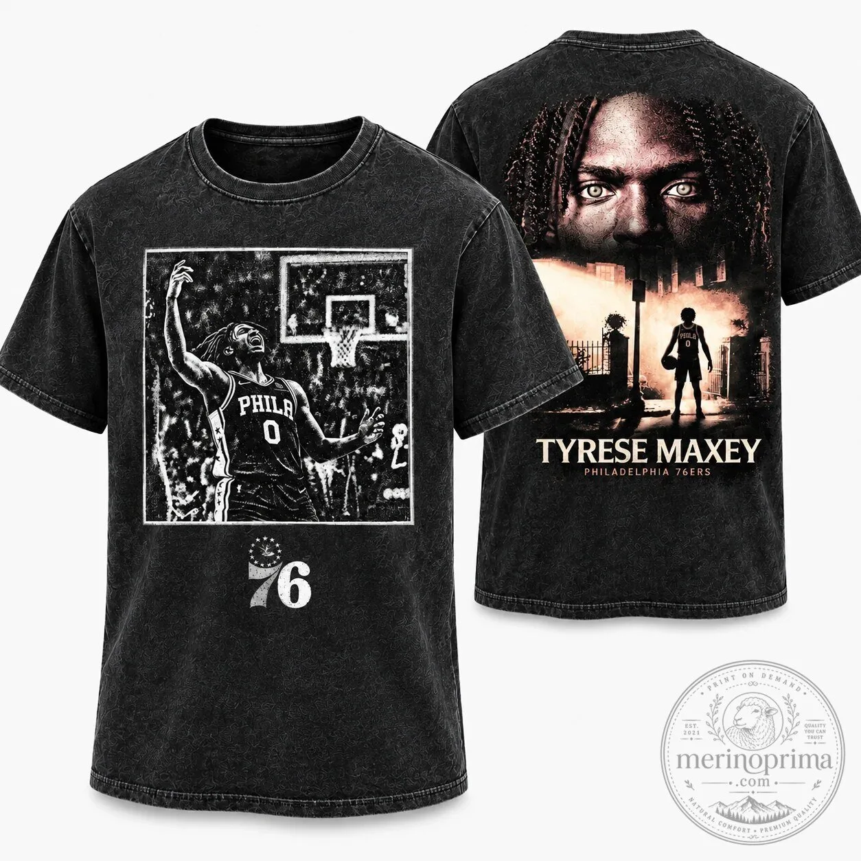 Tyrese Maxey Philadelphia 76ers Basketball Player Graphic T-Shirt